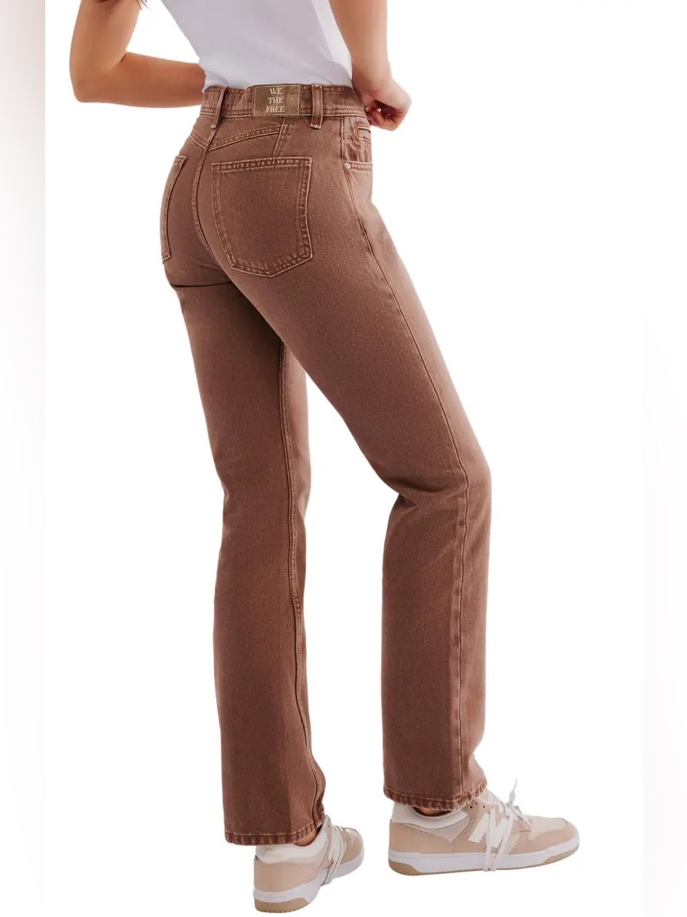 We The Free Chocolate Brown Xena High-Rise Slim Straight Jeans 28x30